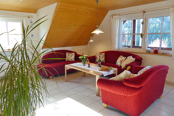 Gemütliche Couchgarnitur im Wohnzimmer